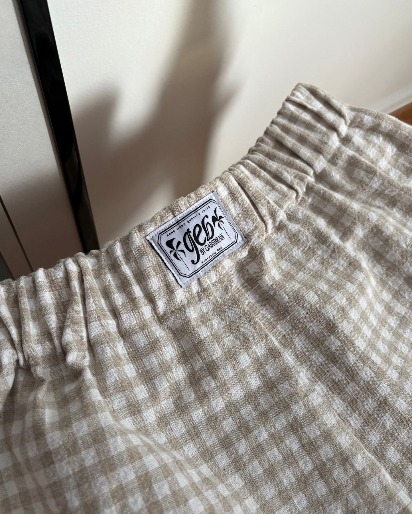 Checkered Linen Shorts